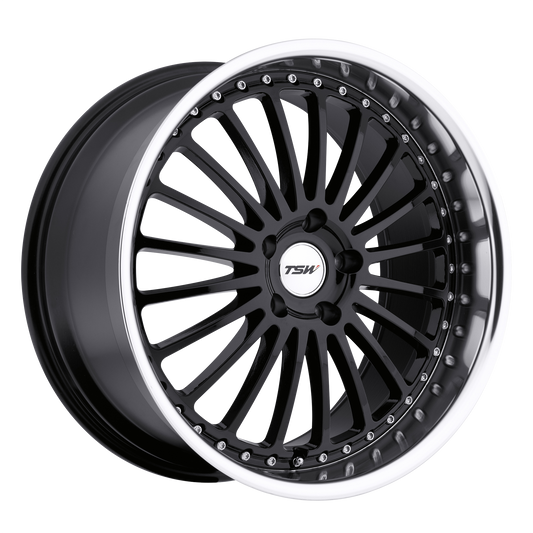 TSW SILVERSTONE 20X10 40 5X114.3/5X4.5 GLOSS BLACK W/ MIRROR CUT LIP