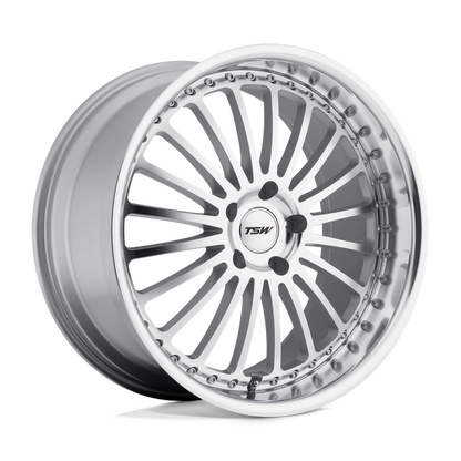 TSW SILVERSTONE 18X8 32 5X112/5X112 SILVER W/ MIRROR CUT FACE & LIP
