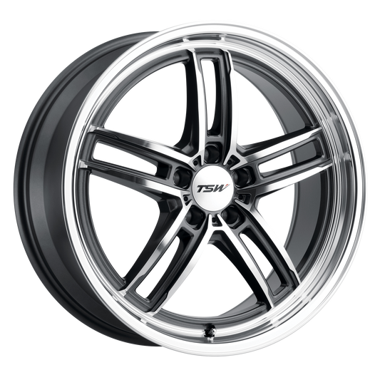 TSW SUZUKA 19X9.5 20 5X120/5X4.72 GLOSS GUNMETAL W/ MIRROR CUT FACE & LIP