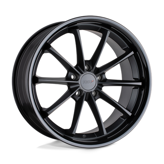 TSW SWEEP 19X8.5 20 5X120/5X4.72 MATTE BLACK W/ GLOSS BLACK LIP