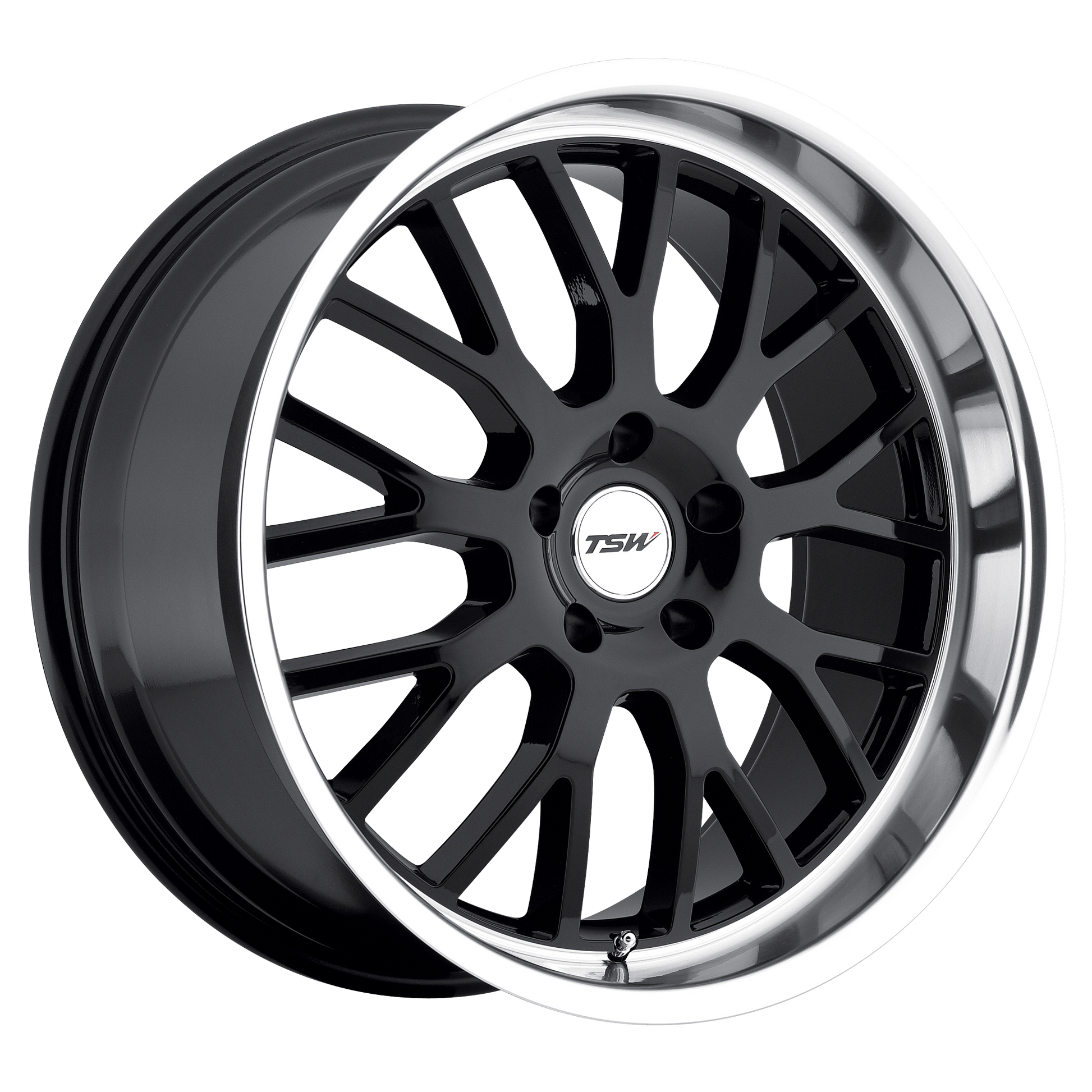 TSW TREMBLANT 20X10 40 5X114.3/5X4.5 GLOSS BLACK W/ MIRROR CUT LIP