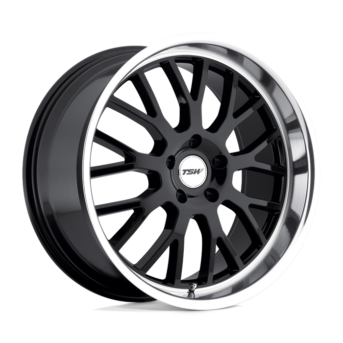 TSW TREMBLANT 18X8 35 5X120/5X4.72 GLOSS BLACK W/ MIRROR CUT LIP
