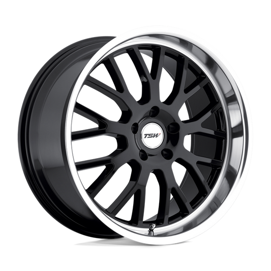 TSW TREMBLANT 18X8 35 5X120/5X4.72 GLOSS BLACK W/ MIRROR CUT LIP