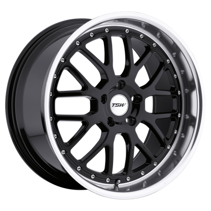 TSW VALENCIA 19X9.5 40 5X120/5X4.72 GLOSS BLACK W/ MIRROR CUT LIP