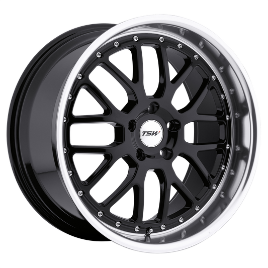 TSW VALENCIA 20X8.5 20 5X120/5X4.72 GLOSS BLACK W/ MIRROR CUT LIP