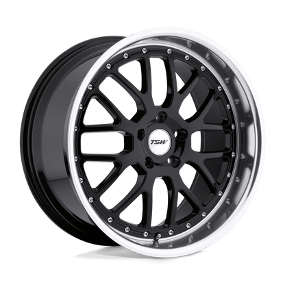 TSW VALENCIA 17X8 32 5X120/5X4.72 GLOSS BLACK W/ MIRROR CUT LIP