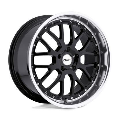 TSW VALENCIA 18X8 40 5X114.3/5X4.5 GLOSS BLACK W/ MIRROR CUT LIP