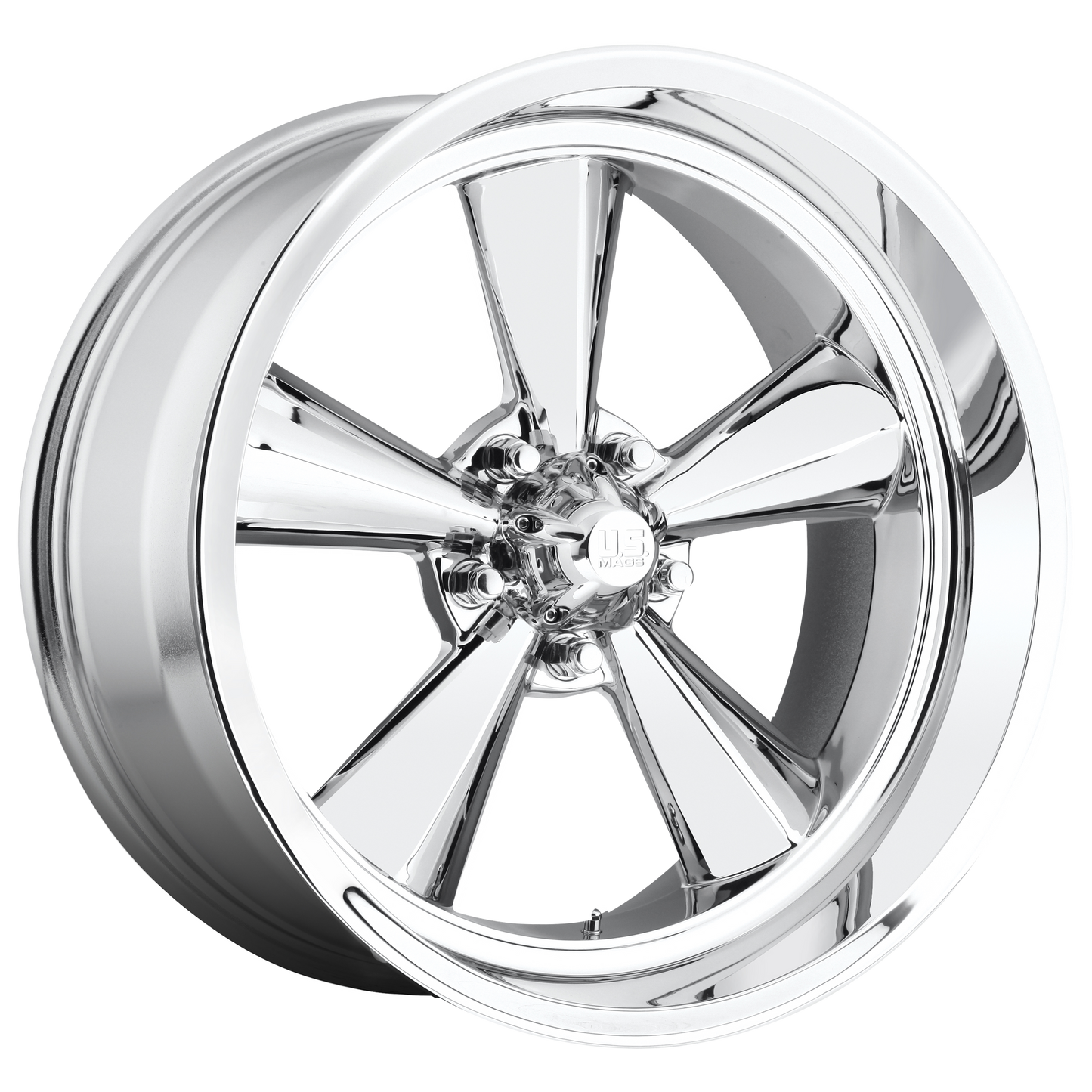 US Mag 1PC U104 STANDARD 15x8 0 5x120.65/5x4.75 CHROME PLATED