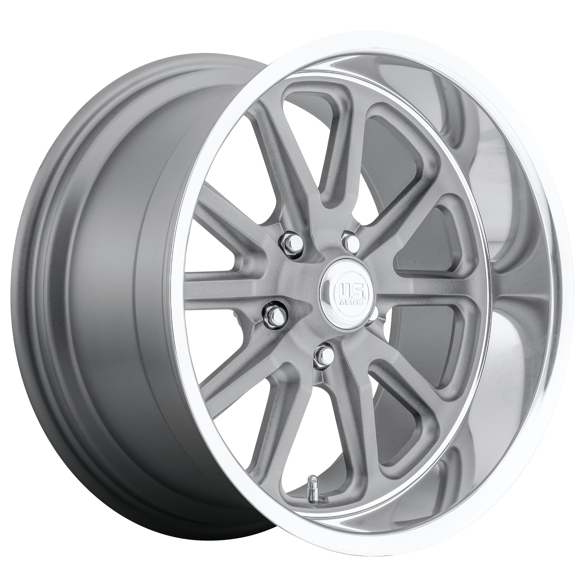 US Mag 1PC U111 RAMBLER 20x9.5 1 5x127/5x5.0 MATTE GUN METAL MACHINED ...