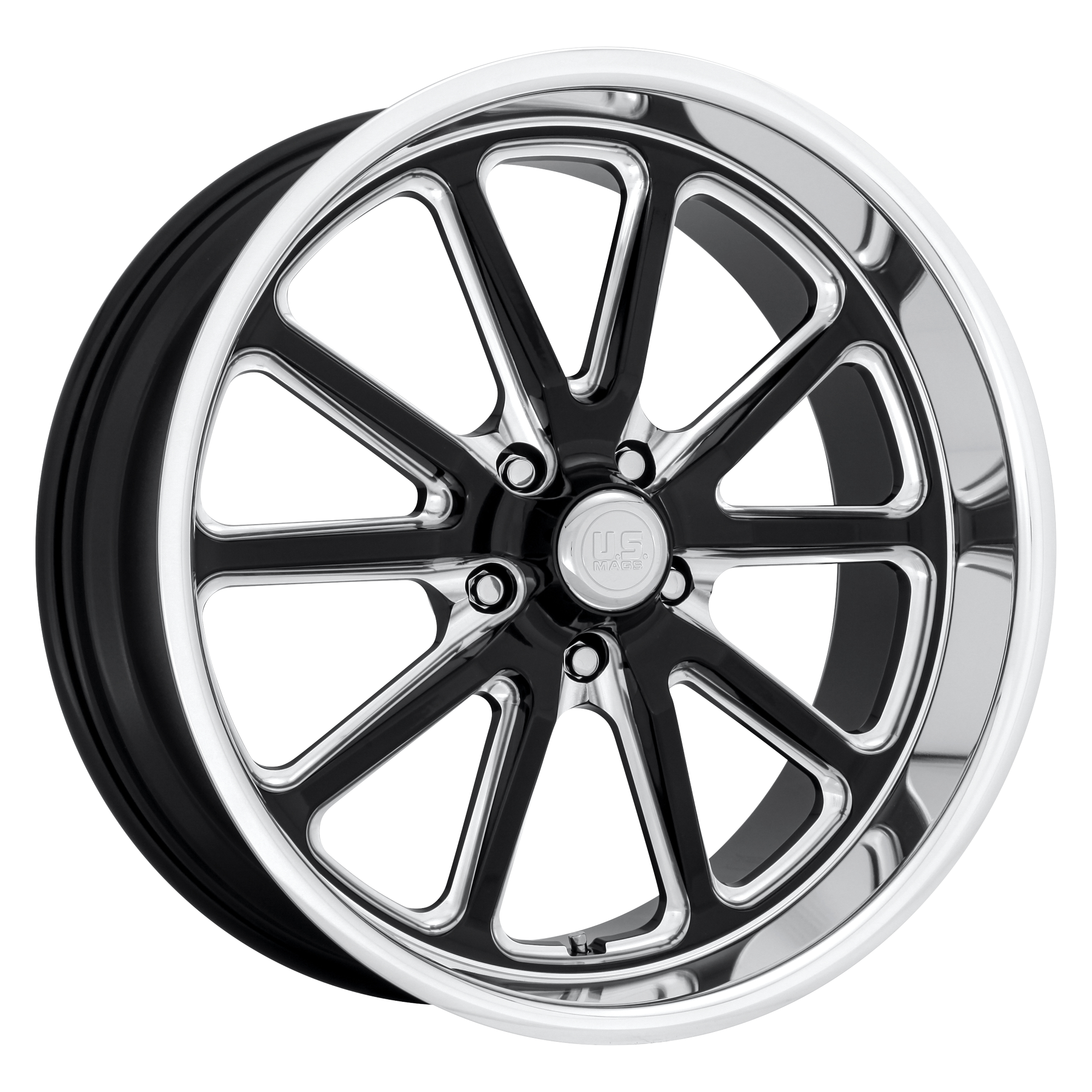 US Mag 1PC U117 RAMBLER 17x7 1 5x120.65/5x4.75 GLOSS BLACK MILLED ...