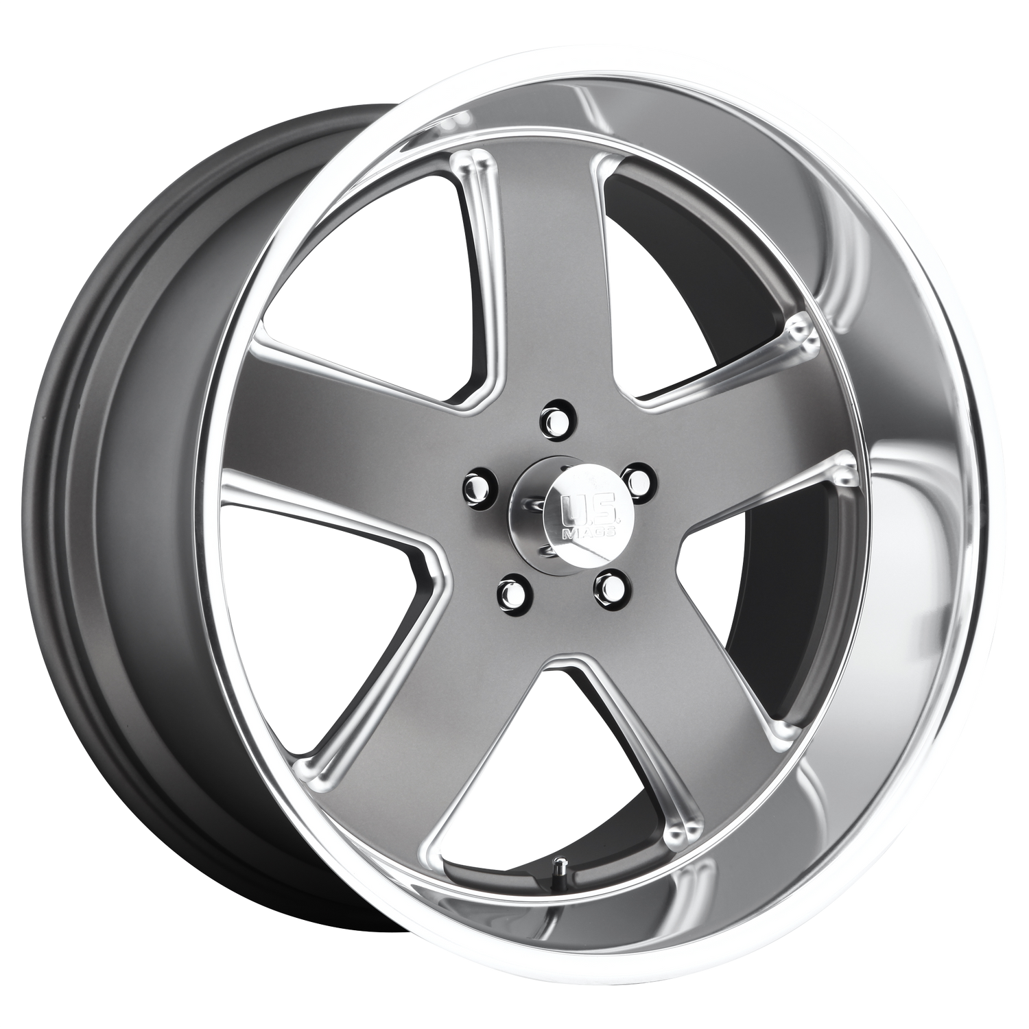 US Mag 1PC U118 HUSTLER 20x8 1 5x127/5x5.0 MATTE GUN METAL