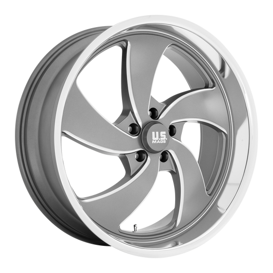 US Mag 1PC U133 DESPERADO 24X9 1 5X127 ANTHRACITE MILLED DIAMOND CUT MILLED