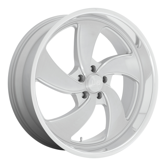 US Mag 1PC U134 DESPERADO 24X9 1 5X127 SILVER BRUSHED FACE MILLED DIAMOND CUT MILLED