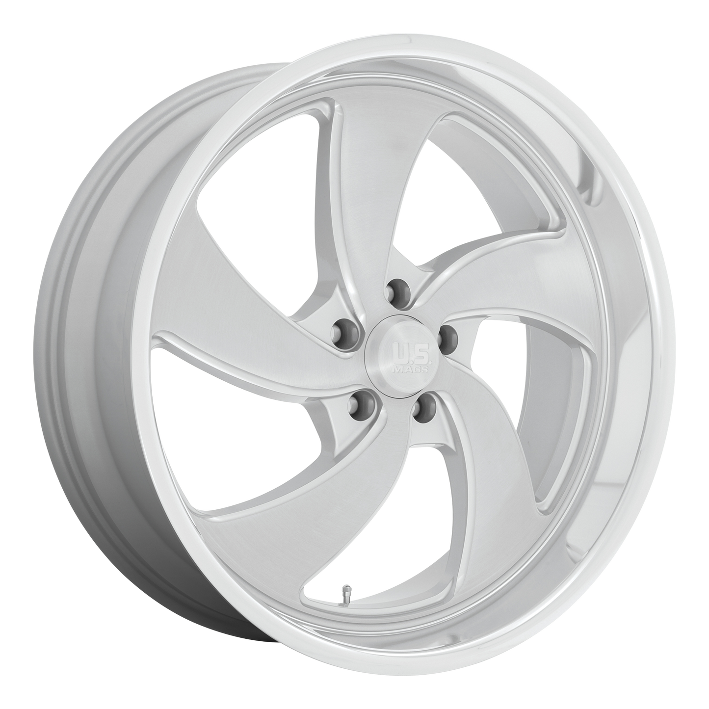 US Mag 1PC U134 DESPERADO 22X8.5 1 5X120.65 SILVER BRUSHED FACE MILLED DIAMOND CUT MILLED