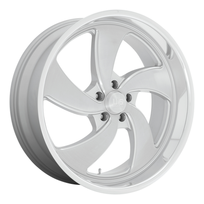 US Mag 1PC U134 DESPERADO 22X10.5 1 5X127 SILVER BRUSHED FACE MILLED DIAMOND CUT MILLED