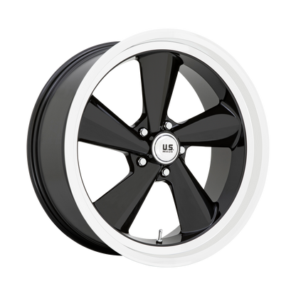 US Mag 1PC U136 TS 22X10.5 0 5X127 GLOSS BLACK WITH DIAMOND CUT LIP