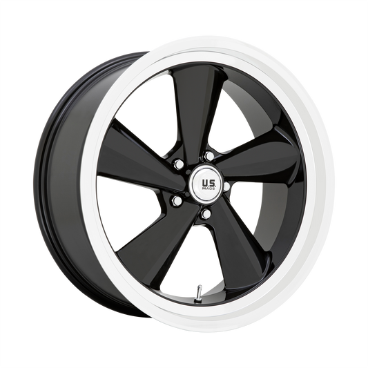 US Mag 1PC U136 TS 22X10.5 0 5X127 GLOSS BLACK WITH DIAMOND CUT LIP