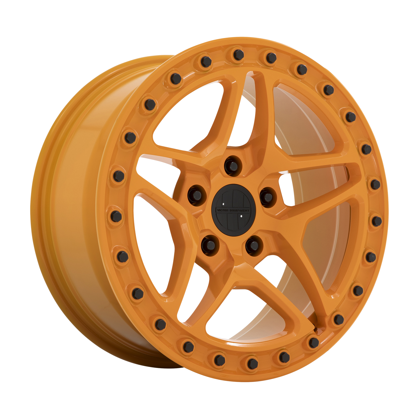 Victor Equipment BERG 17X8 20 5X130/5X130 GLOSS ORANGE WITH BLACK BOLTS