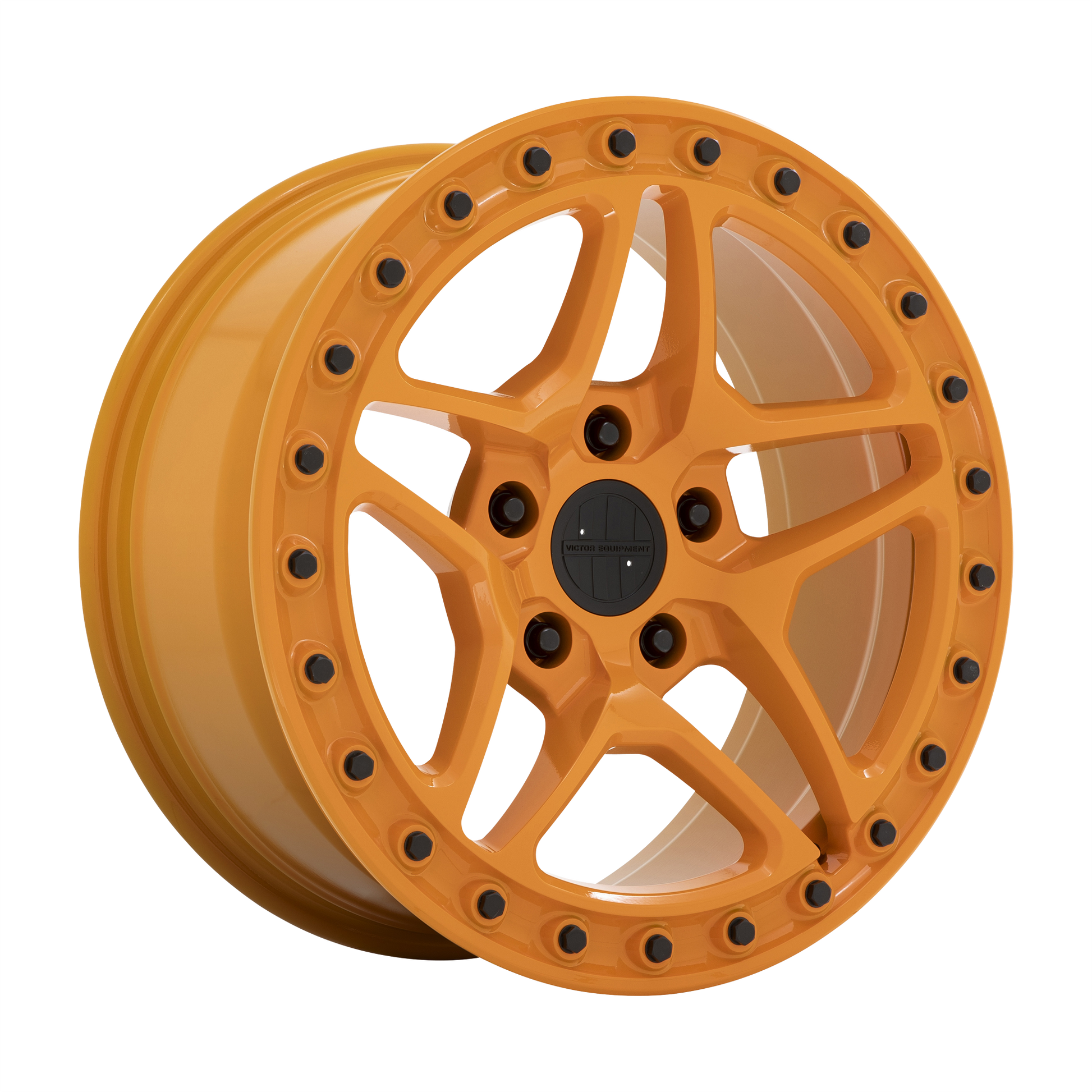 Victor Equipment BERG 17X8 20 5X130/5X130 GLOSS ORANGE WITH BLACK BOLTS