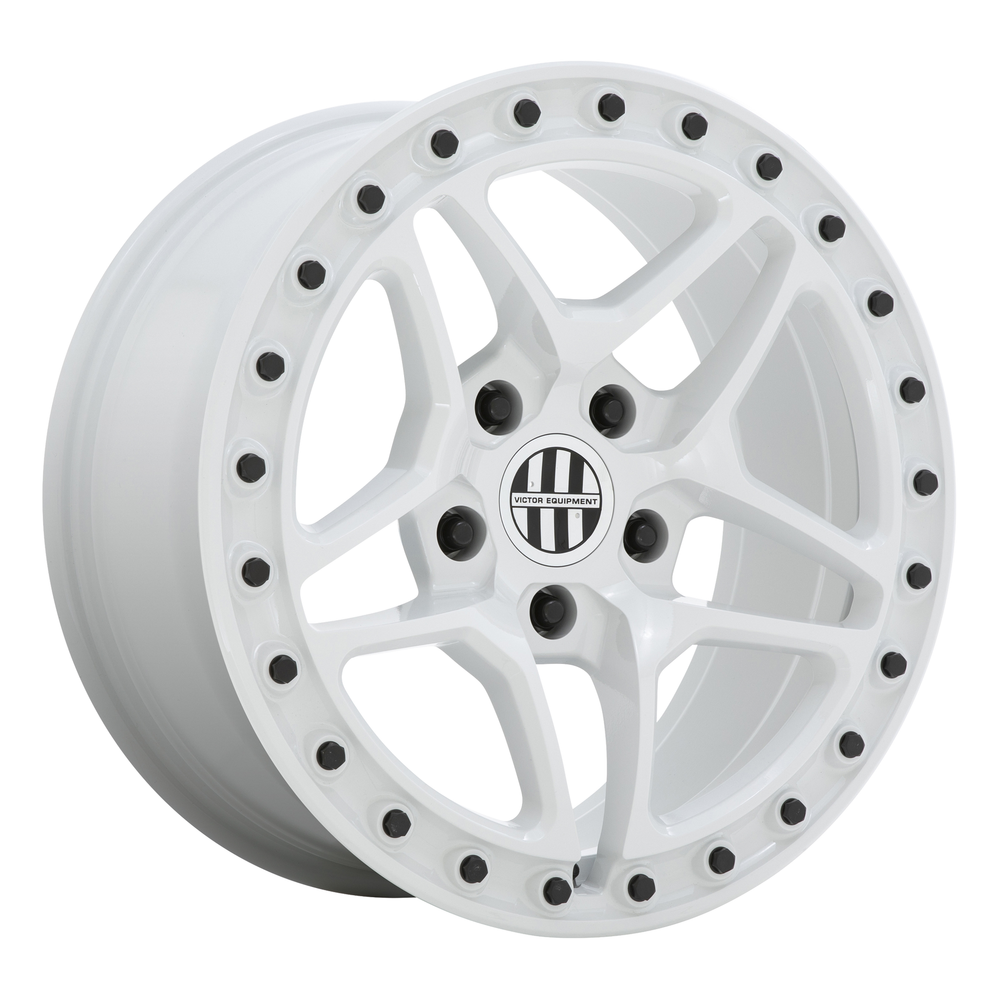 Victor Equipment BERG 18X8 20 5X130/5X130 GLOSS WHITE WITH BLACK BOLTS