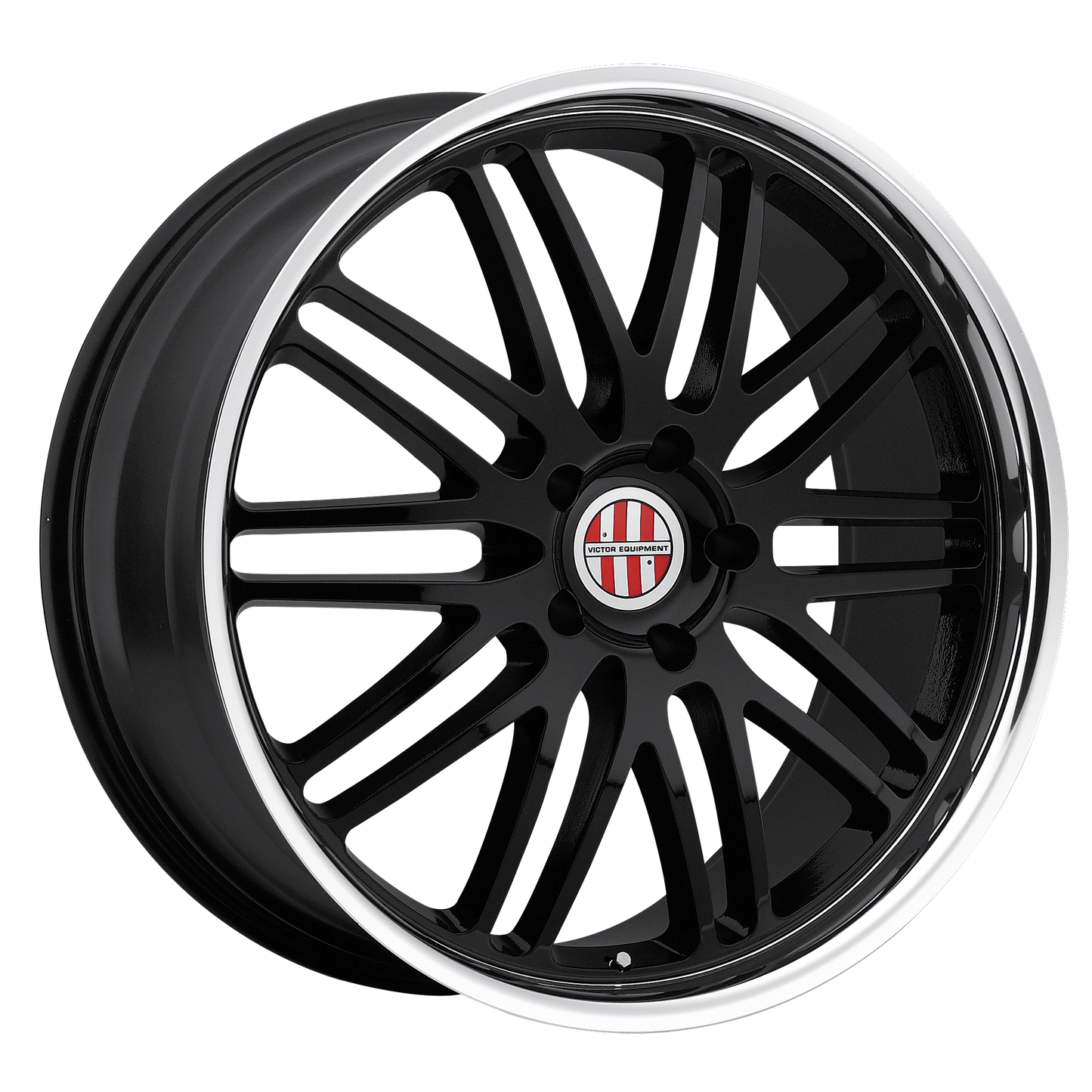 Victor Equipment LEMANS 20X8.5 45 5X130/5X130 GLOSS BLACK W/ MIRROR CUT LIP