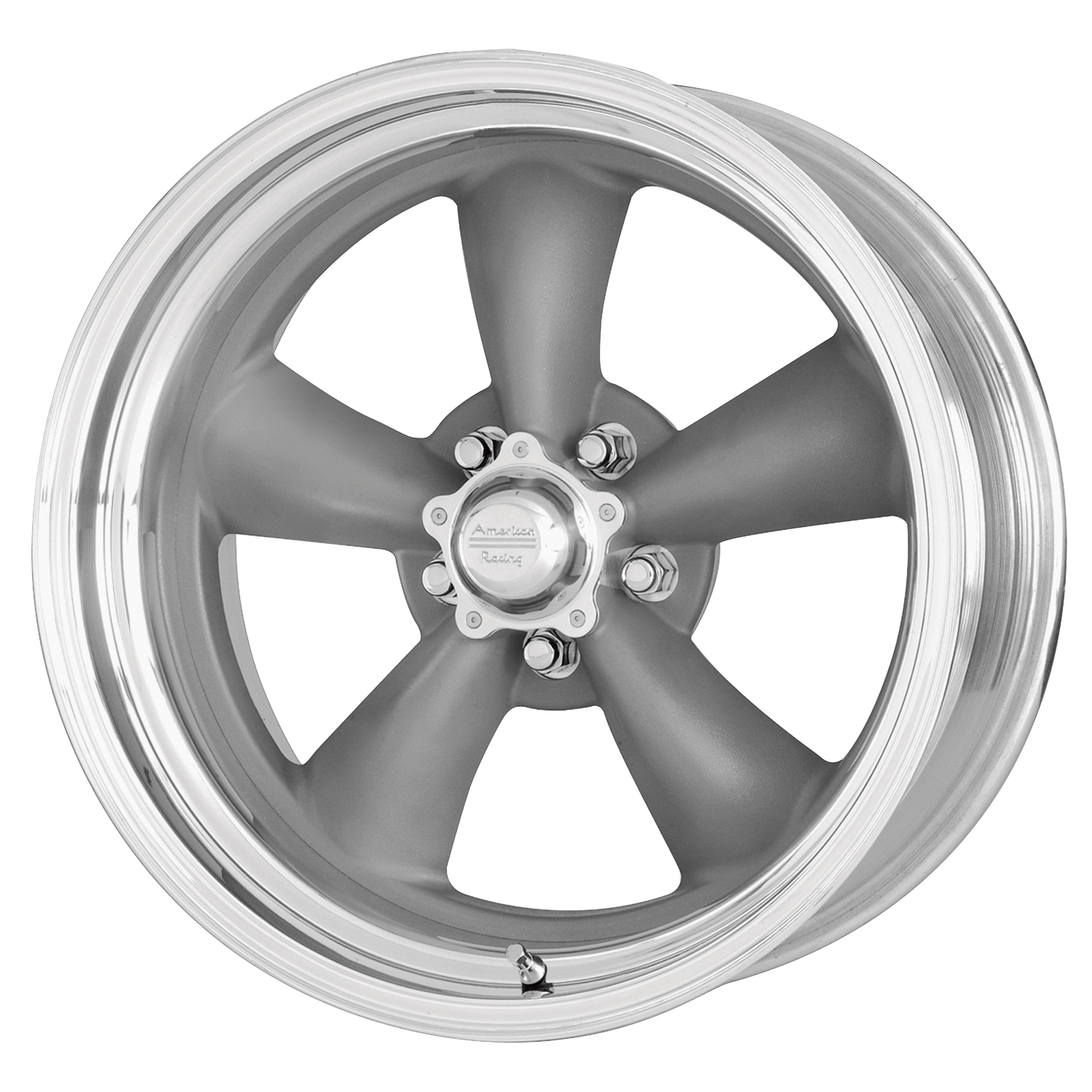 American Racing Vintage VN215 CLASSIC TORQ THRUST II 1 PC 18x7 6 5x120.65/5x4.75 Mag Gray Machined Lip