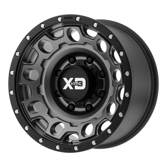 XD XD129 HOLESHOT 17X9 -12 6X139.7 MATTE GRAY W BLACK REINFORCING RING