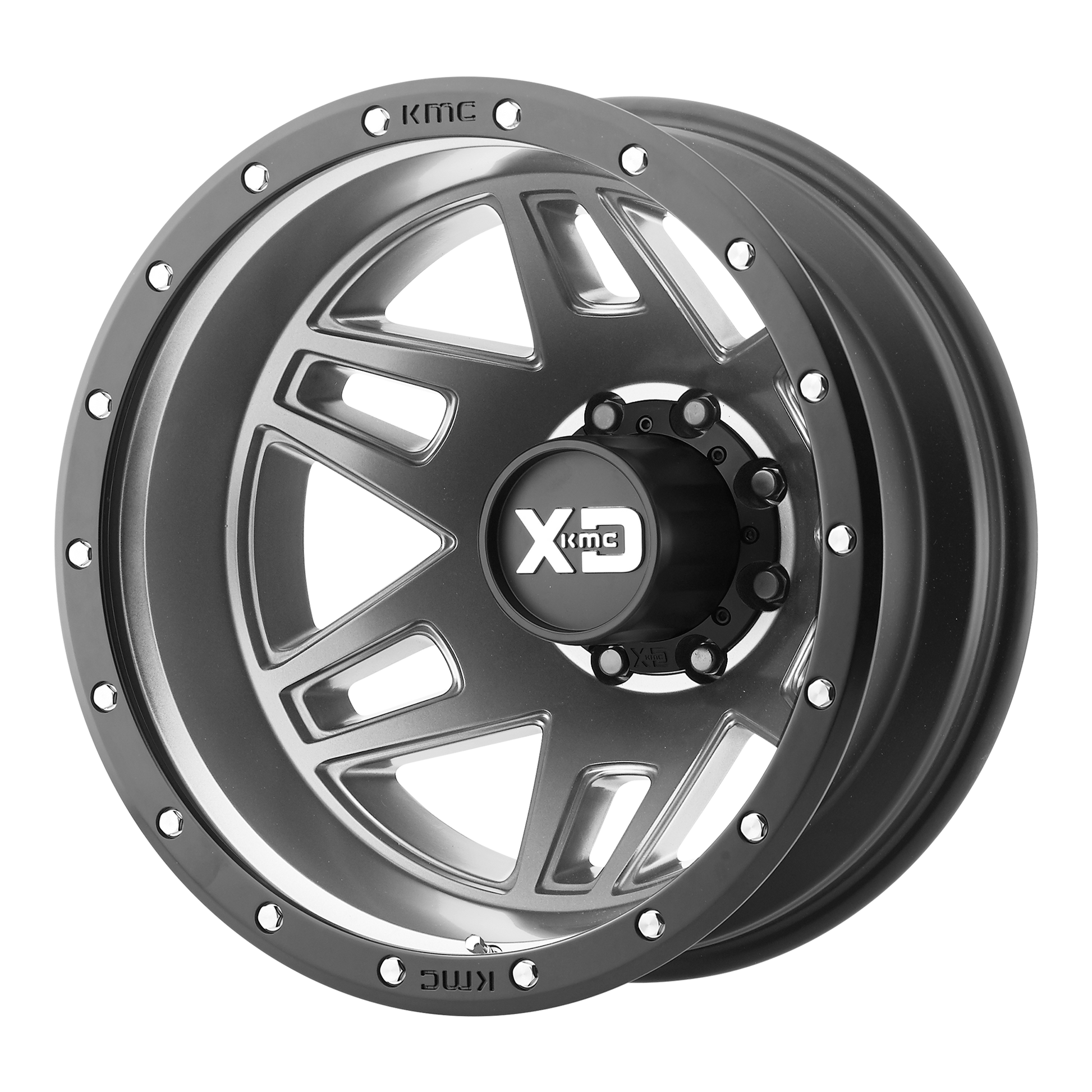 XD XD130 MACHETE DUALLY 20x7.5 -152 8x165.1/8x6.5 Matte Gray Black Ring