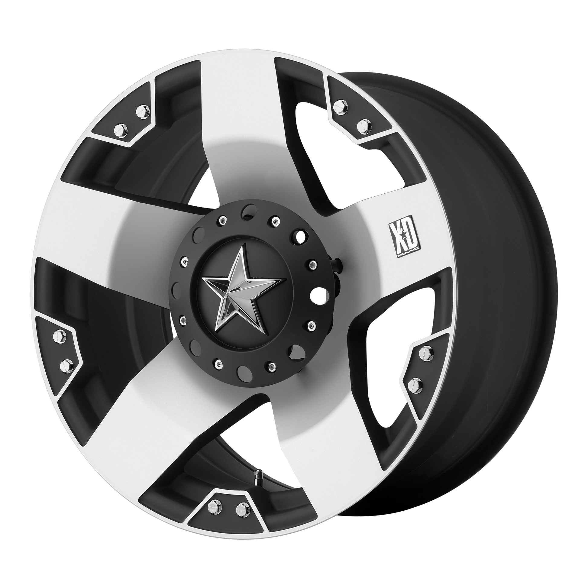 XD XD775 ROCKSTAR 17X8 10 8X165.1 MACHINED FACE WITH MATTE BLACK WINDOWS
