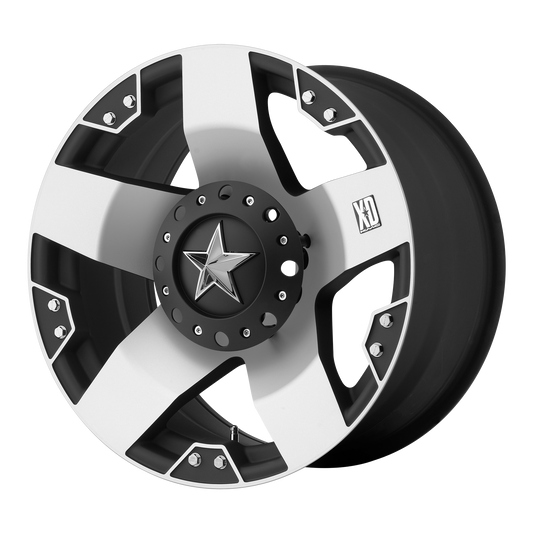 XD XD775 ROCKSTAR 17X8 10 8X165.1 MACHINED FACE WITH MATTE BLACK WINDOWS