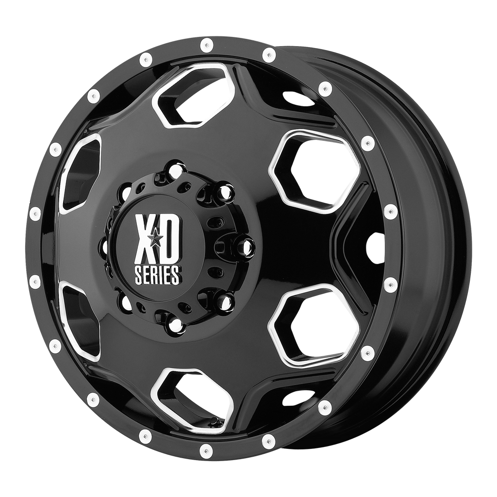 XD XD815 BATALLION 22X8.25 -175 8X165.1 GLOSS BLACK WITH MILLED ACCENTS