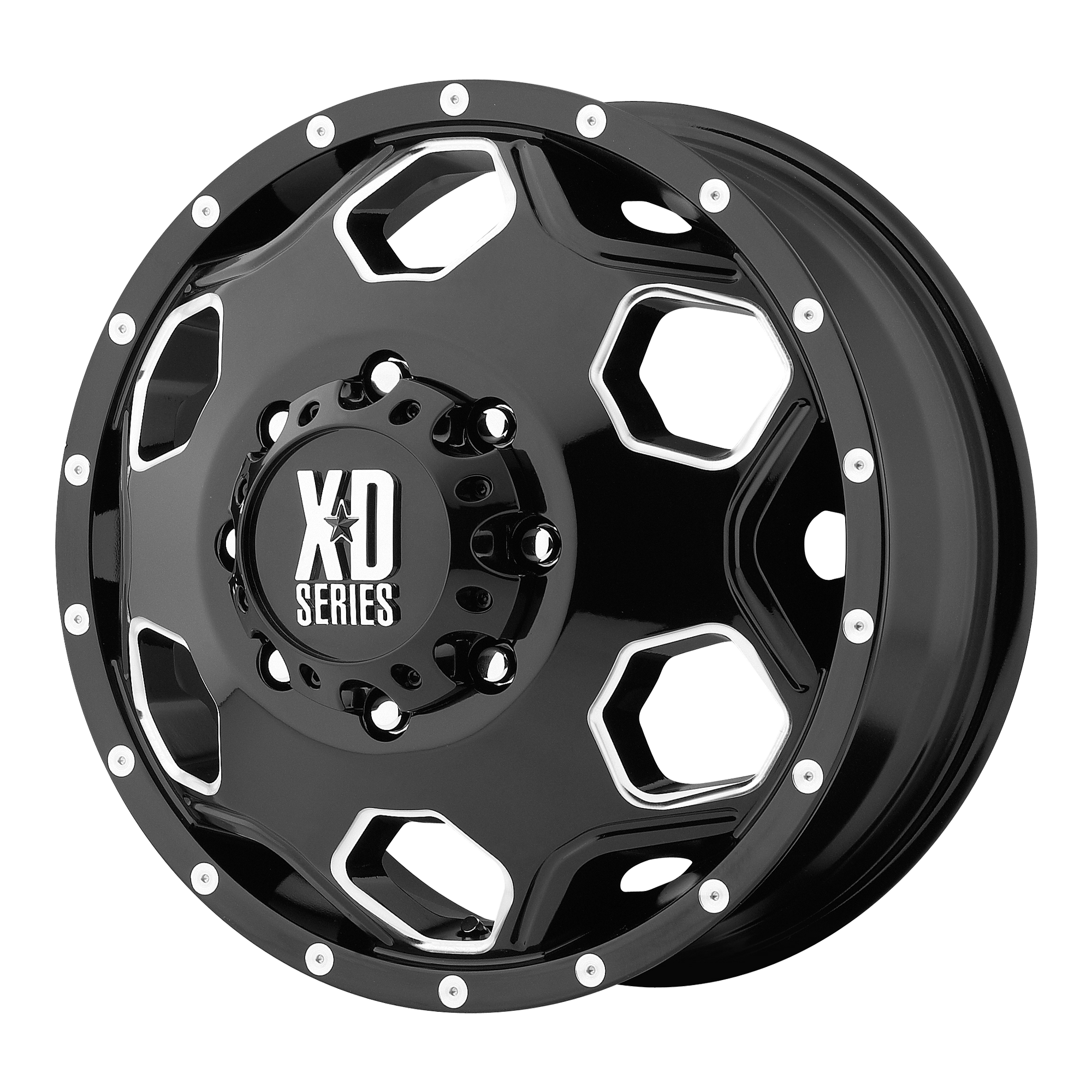 XD XD815 BATALLION 22X8.25 127 8X165.1 GLOSS BLACK WITH MILLED ACCENTS