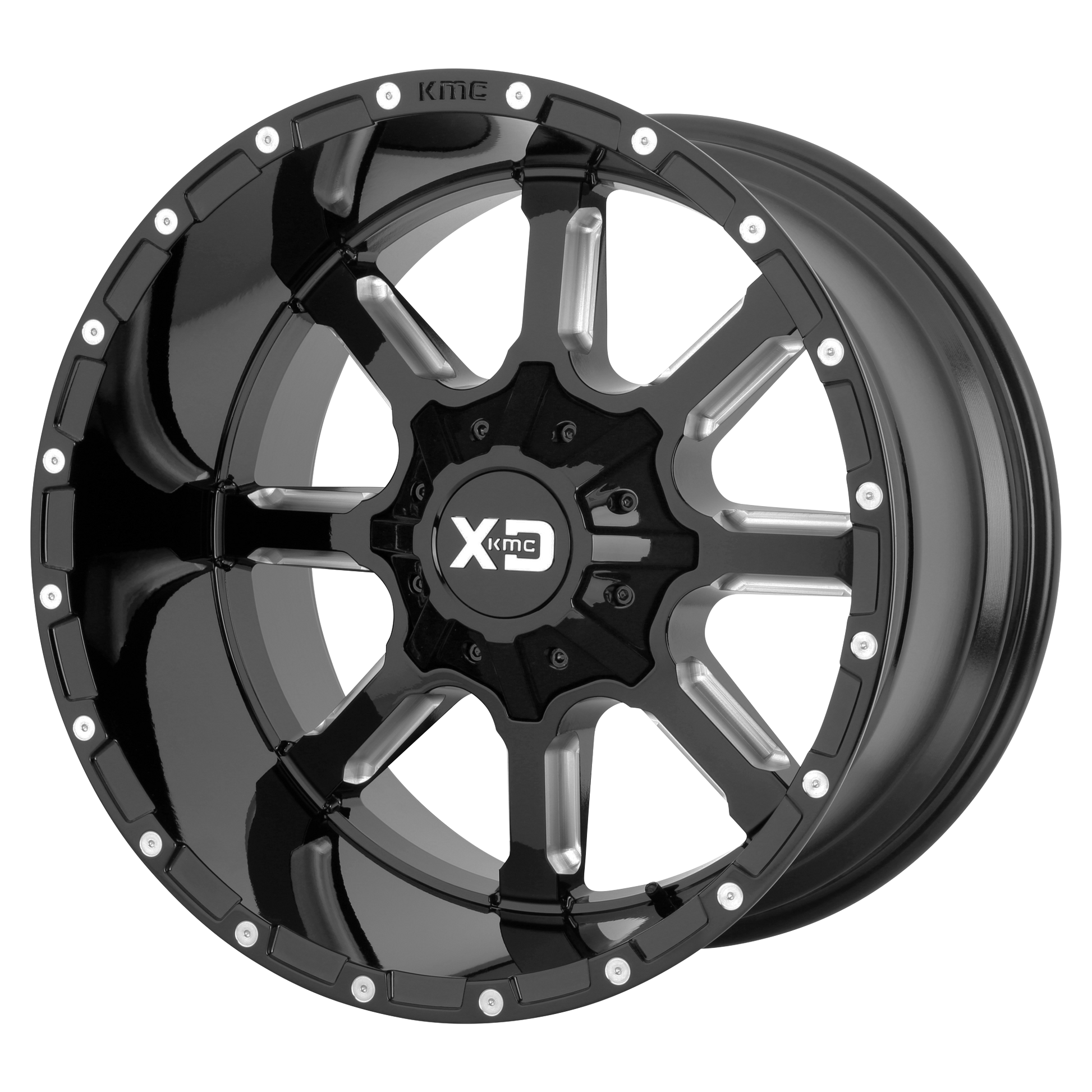 XD XD838 MAMMOTH 20x9 18 8x165.1/8x6.5 Gloss Black Milled
