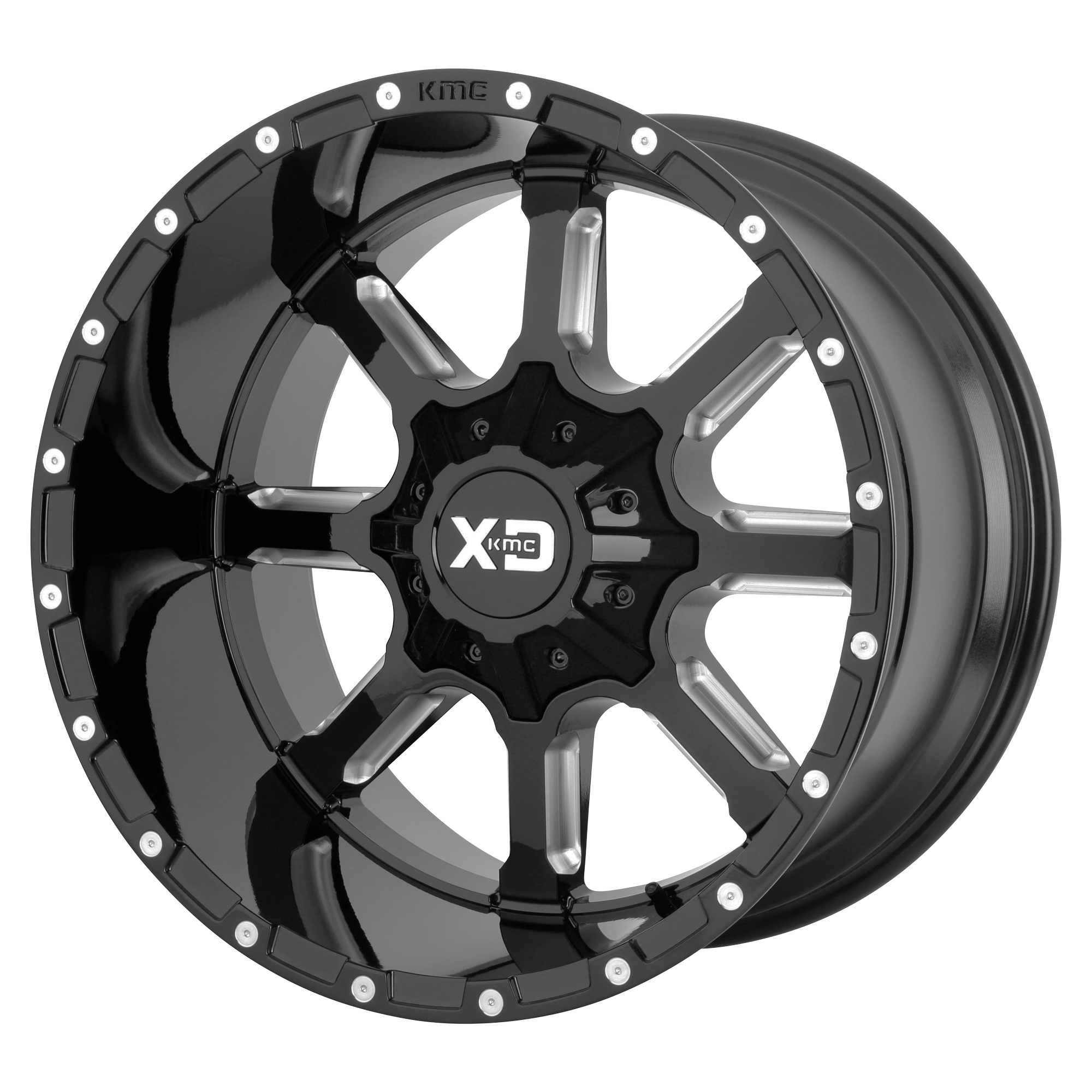 XD XD838 MAMMOTH 20X12 -44 8X180/8X7.1 Gloss Black Milled