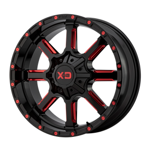 XD XD838 MAMMOTH 20X9 18 8X170/8X6.7 Gloss Black Milled With Red Tint Clear Coat