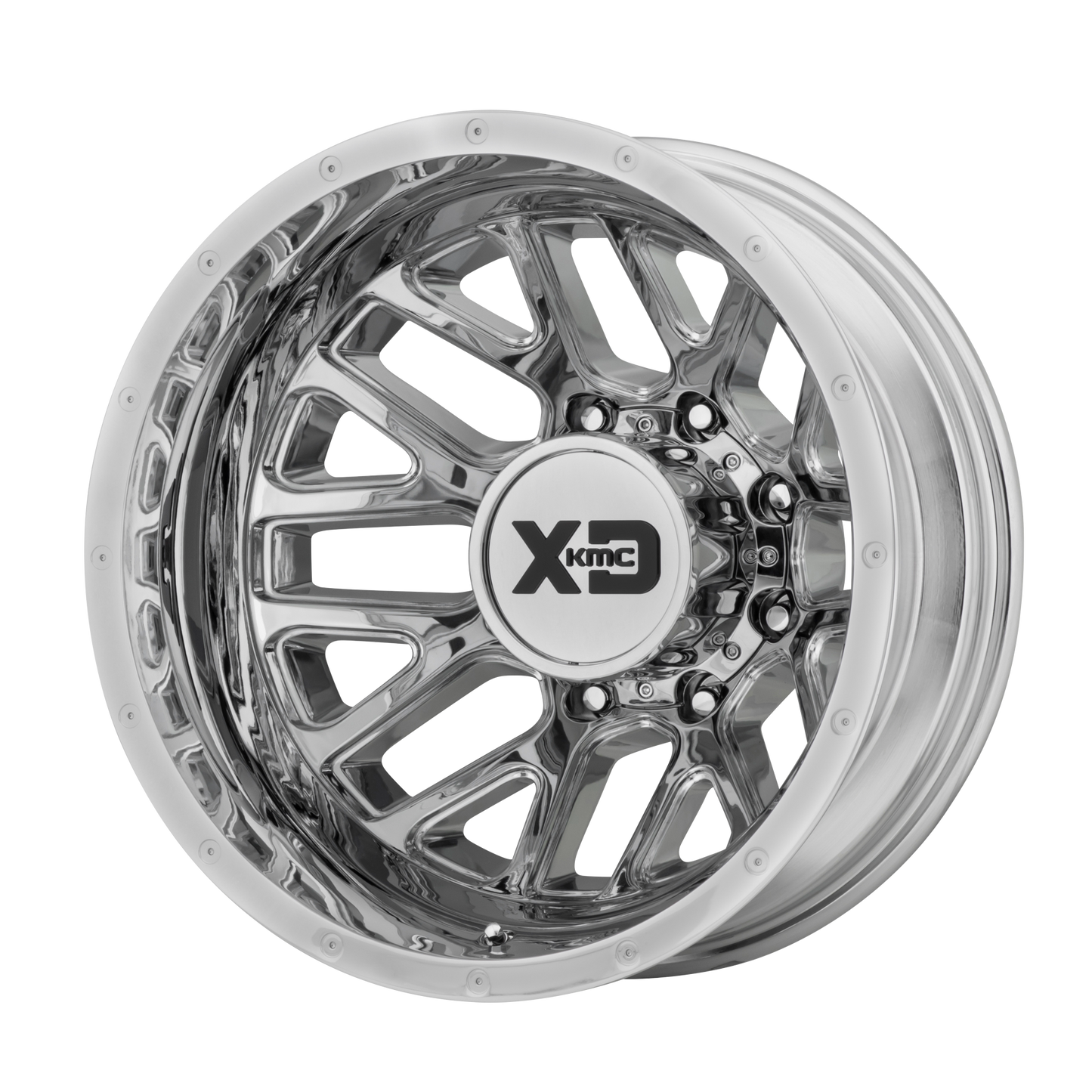 XD XD843 GRENADE DUALLY 17x6.5 -155 8x210/8x8.3 Chrome - Rear