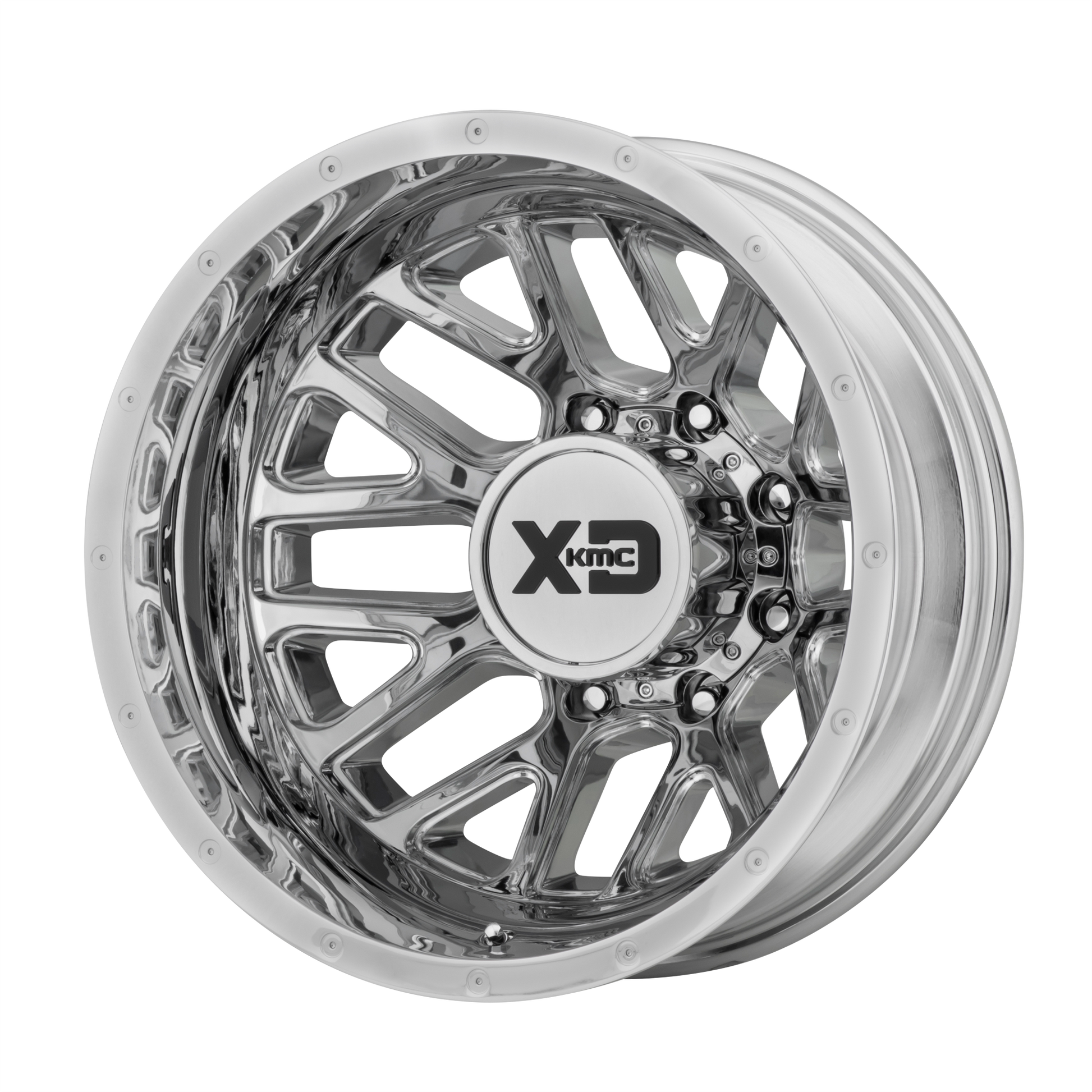 XD XD843 GRENADE DUALLY 17x6.5 -155 8x210/8x8.3 Chrome - Rear