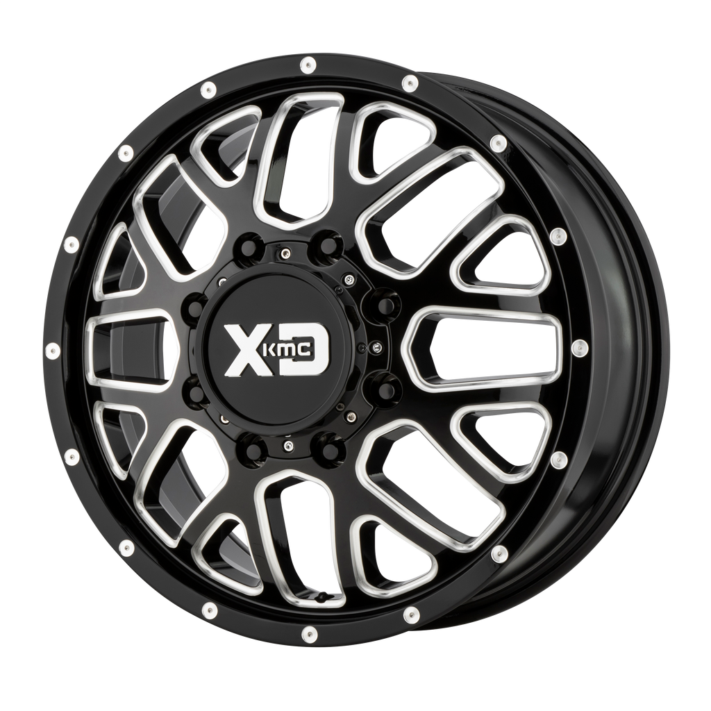 XD XD843 GRENADE DUALLY 20X8.25 127 8X165.1 GLOSS BLACK MILLED - FRONT