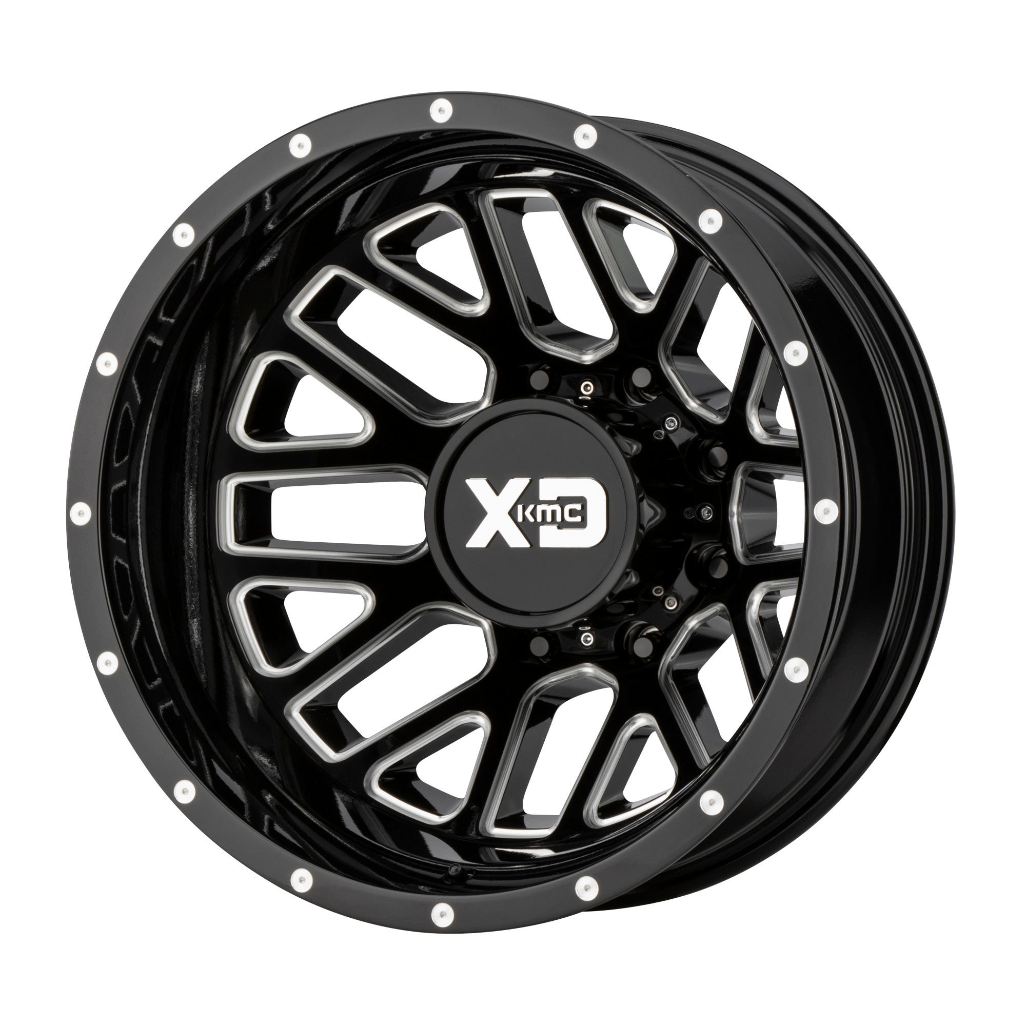 XD XD843 GRENADE DUALLY 17x6.5 -140 8x210/8x8.3 Gloss Black Milled - Rear