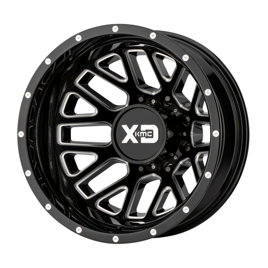 XD XD843 GRENADE DUALLY 17x6.5 -155 8x210/8x8.3 Gloss Black Milled - Rear