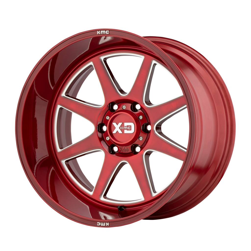 XD XD844 PIKE 20x10 -18 8x170/8x6.7 Brushed Red With Milled Accent