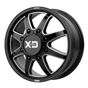 XD XD845 PIKE DUALLY 22x8.25 105 8x170/8x6.7 Gloss Black Milled - Front