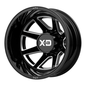 XD XD845 PIKE DUALLY 22x8.25 -246 8x210/8x8.3 Gloss Black Milled - Rear