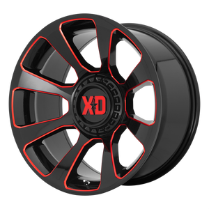 XD XD854 REACTOR 20x9 18 6x135/6x139.7/6x135/5.5 Gloss Black Milled With Red Tint