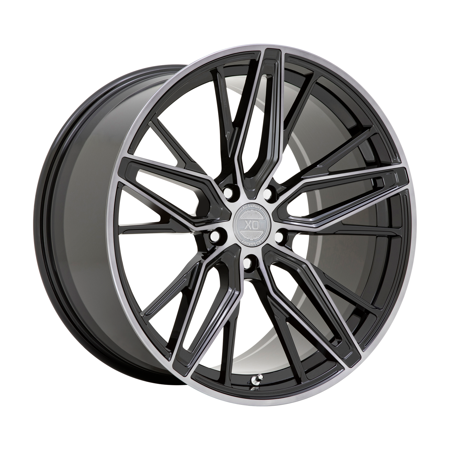 XO ZURICH 20X9 35 5X112/5X112 GLOSS BLACK W/ MACHINED GLOSS DARK TINT