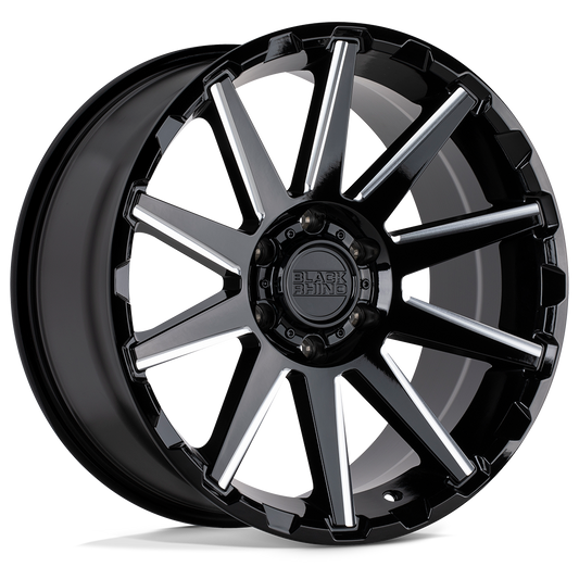 Black Rhino TYPHOON 18X9.5 12 6X120/6X120 GLOSS BLACK W/ MILLED SPOKES