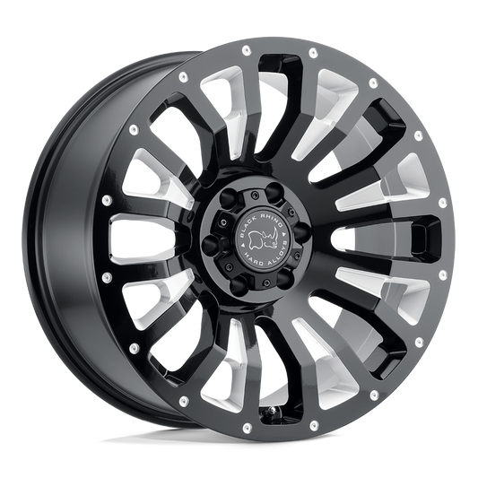 Black Rhino PINATUBO 18X9.5 -18 8X165.1/8X6.5 GLOSS BLACK W/ MILLED INSIDE WINDOW