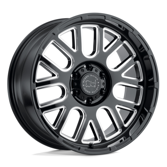 Black Rhino PISMO 18X9.5 6 6X139.7/6X5.5 GLOSS BLACK W/ MILLED SPOKES
