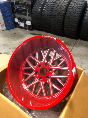 FORGIATO FLOW TERRA 003 22x12 -44 6x5.5 (6x139.7) RED MILLED - Wheels | Rims