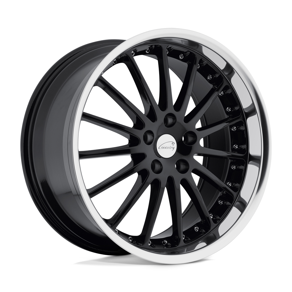 Coventry WHITLEY 17X8 25 5X120.65/5X4.75 GLOSS BLACK W/ MIRROR CUT LIP